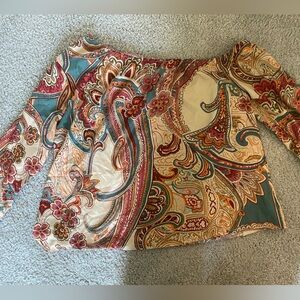 Off the shoulder Printed Blouse. Brand new! Never worn.